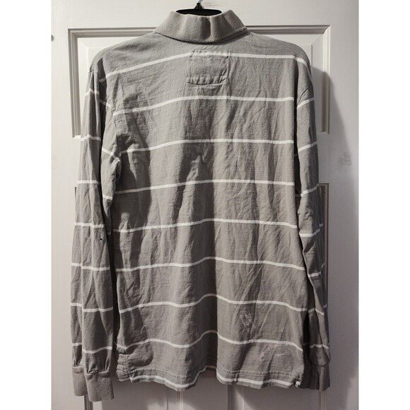 Aeropostale Long Sleeved Polo Shirt Size Men’s Medium Gray And White A87 - Picture 7 of 12